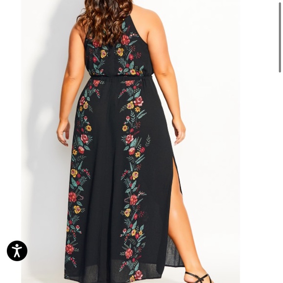 Boho Bouquet Black Maxi Dress - Picture 4 of 7